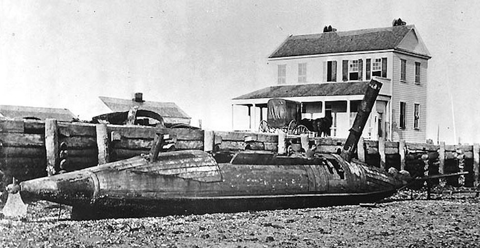 The Confederate Navy David class semi-submarine