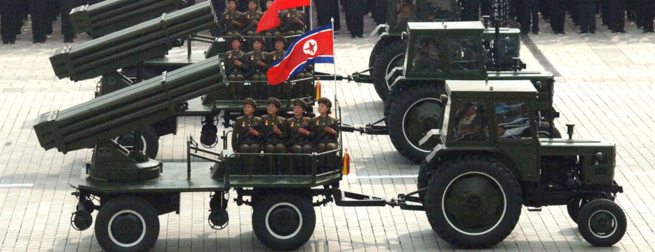 North Korean army tractors