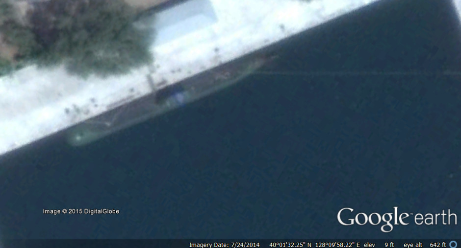 sinpo Class ballistic missile submarine north korea on google earth